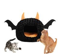 Halloween Cat Bed, Cat Bed for Indoor Cats, Warm Fun Cartoon Imp Kennel, for Small Dog Puppy Cat Kitten, Soft Pet Bed Mattress for Whole Winter