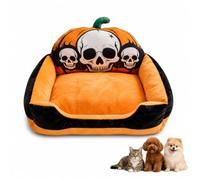 Halloween Cat Bed, Pumpkin Shaped Plush Pet Cave，Style B | Pumpkin Shaped Halloween Cat Bed