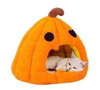 Halloween Cat Bed - Safe Cat House, Shaped Pumpkin House, Cat Cave with Removable Mat, Semi-Closed Cat House Tent, Cute Soft Cave for Cats, Small Dogs,