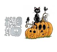 Halloween Cat Bird Metal Die Cuts,Halloween Pumpkin Cat Card Cutting Dies Cut Stencils DIY Scrapbooking Album Embossing Paper Card Art Craft Card Making