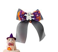 Halloween Cat Collar, Adjustable Pet Collar with Bell Bow, Quick Release Ghost Pumpkin Breakaway Pet Collar for Kitten Puppy Halloween Party Decoration Accessories (Ghost,4.33 * 2.17in)