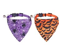 Halloween Cat Collars Breakaway with Bandana Bell Pet Kitten Collar Adjustable for Small Dog Puppies Girl Boy