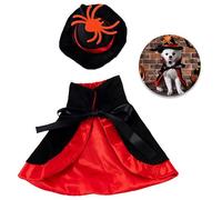 Halloween Cat Costumes, With a Halloween spider hat，Small Funny Halloweens Cat Vampire Cape Adjustable Pet Vampire Wizard Cloak for Little Dogs Cats Puppy Cosplay Party