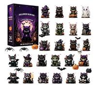 Halloween Cat Countdown Calendar 2026, 24 Acrylic Ornaments for Kids