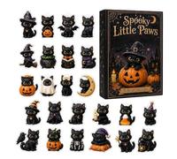 Halloween Cat Countdown Calendar 24-Day Fall Festive 2D Keepsake | Count Down To Halloween Acrylic Ornaments for Homeowners Collectors Adults Kids Tree Window Wall