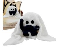 Halloween Cat Design Soft Plush Padded Ghost | Fluffy Cat Design Ghost for Adults, Ideal for Home, Living Room, Bedroom, Sofa, Bed, Terrace and Rooms