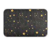 Halloween Cat Evil Cat Black Gold Star Summer dog cooling mats Self Cooling 38" x 23" pet beds for pig outdoors non-electric manta refrescante para perro M