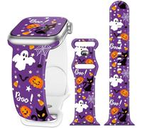 Halloween Cat Ghost Watch Band Compatible with Apple Watch Bands for Women Holiday 38mm 40mm 41mm 42mm iphone iWatch Series Ultra 10 9 8 7 SE 6 5 4 3 2 Replacement Band
