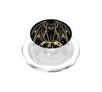 Halloween Cat Gothic Moon Bat Wings Occult Witchy Art Women PopSockets PopGrip for MagSafe