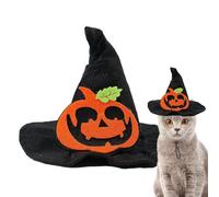 Halloween Cat Hat,Halloween Pet Hat | Witch Hat for Pets with Creepy Bat Design | Spooky Pumpkin Hat with Design