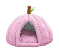 Halloween Cat House, Pumpkin Cat Cave with Cushion, Pumpkin Inner Hut, Dog Plush Bed for Bedroom, Balcony Bay Window Outdoor, Dormitory, Apartment, Living Room, Pet Apartment (Pink, M)