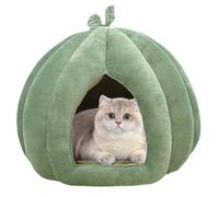 Halloween Cat House - Pumpkin Cat House, Closed Cat Bed, Thickened Cat Cave | Winter Cat Hideaway for Kittens, Small Dogs, Indoor Warm Sleeping House