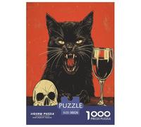 Halloween Cat Jigsaw Puzzles 1000 Piece Animals Adults Fun Stress Relief Toy Home Decoration Education Game Intellectual Game Challenge Educational 38x26cm/1000pcs