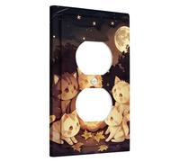 Halloween cat light switch cover plates festive kittens for wall accents, thermoplastic wall plates, standard size single duplex plug