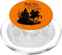Halloween Cat Rider Design with Haunted Dark House & Pumpkin PopSockets PopGrip for MagSafe