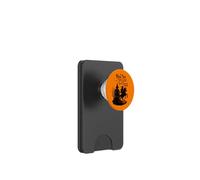 Halloween Cat Rider Design with Haunted Dark House & Pumpkin PopSockets PopWallet for MagSafe