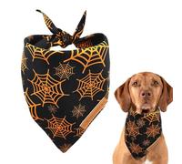 Halloween Cat Scarf, Dog Halloween Scarves | Pumpkin Spider Web Print Dog Costume Scarf,Large Cat Saliva Towel with Horror Theme Activities