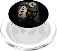 Halloween Cat Selfie Spooky Alien Abduction Cats UFO Flying PopSockets PopGrip for MagSafe