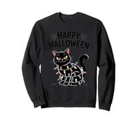 Halloween Cat Shirt Funny Kitty Wrapped in Lights Sweatshirt