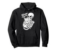 Halloween Cat Skeleton Forever My Cat Style Pullover Hoodie
