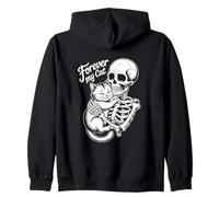 Halloween Cat Skeleton Forever My Cat Style Zip Hoodie