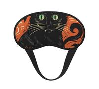 Halloween Cat Sleep Mask for Women Men Soft Blackout Eye Mask | Bat Eye Cover for Sleeping Adjustable Strap Travel Blindfold for Home Office
