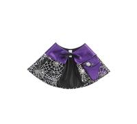 Halloween Cat Spider Web Cape, Funny Transformation Cape with Closure, Adjustable Cape for Small Pets, Black Tulle Decoration (The Coat)