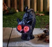 Halloween Cat Statue 24Cm Smart Garden Blinkin Scaredy Cat With Flashing Led Eyes