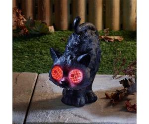 Halloween Cat Statue 24Cm Smart Garden Blinkin Scaredy Cat With Flashing Led Eyes