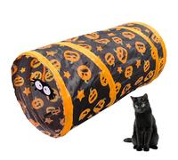 Halloween Cat Tunnel, Foldable Pumpkin Cat Tunnels, Interactive Kitten Toy for Halloween Home Indoor Pet Supplies
