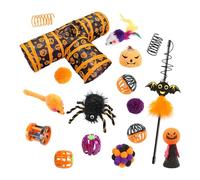 Halloween Cat Tunnel Toy Set - 3 Way Interactive Channel with Bell Ball | Halloween Cat Play Tunnel, Halloween Themed Pet Toy, Toy for Indoor Cats Kittens Rabbits Sleeping Toys Cats