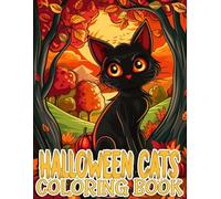 Halloween Cats Coloring Book: 48 Cat Illustrations For Teens And Adults