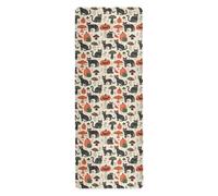 Halloween Cats Pumpkins Mushrooms Bold Linework yoga matts for home printed, non slip, yoga towel mat with carrying bag tapete para ejercicio 71x26 inches