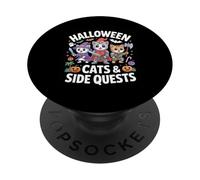 Halloween Cats & Side Quests - Adventuring Feline Trio PopSockets Adhesive PopGrip