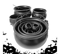 Halloween Cauldron, 10-Piece Witch Cauldron Pot Candy Holder, Storage Bucket Home Decorations for Party Cabinet Desktop Tabletop Treat Candy Boys Girls Kids Holiday