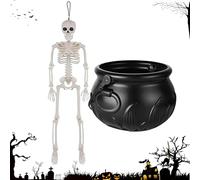 Halloween Cauldron Decoration - Black Carrier Bowl, Large Party Decorative Shell Strangely | Scary Accessories for Kitchen or Classroom Office, Tabl Decoration