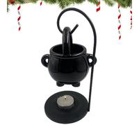 Halloween Cauldron Oil Diffuser | Candle Holder Pot Cauldron Witches, Home Yoga Room Meditation Decor, Black Aroma Diffuser Candle Tealight