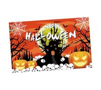 Halloween Cemetery Background, Halloween Wall Scene, Orange Realistic Halloween Photo Background Fabric | Halloween Wall Scenes for Windows, Accessories, Christmas Decorations, Doors
