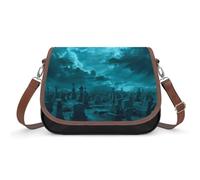 Halloween Cemetery Night Moon Women's Leather Purses Crossbody Shoulder Bag Messenger Bag