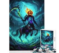 Halloween Centaur with Pumpkin Head Jigsaws 1000 Pieces for Teenagers Stimulate Active Brain And Mind Gentle Relaxing Fun Activity (38X52cm)
