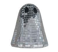 Halloween Centerpieces | Silver Ghost Disco Ornament for Indoor Halloween Party | Reusable Spooky Ornament for Bookshelf Desk Mantel Fireplace Enhance Home Atmosphere