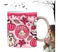 Halloween Ceramic Coffee Mug - 3.74 x 3.15 Inch Scary Pumpkin Tower, Drinking Cup for Whiskey, Juice, Wine, Water, Soup, Beer | Funny Ghost Cups for Parties, Home, Office