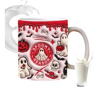 Halloween Ceramic Coffee Mug,Spooky Ghost Mug for Halloween - Pumpkin Coffee Cup with Ghost for Water, Whiskey, Beer, Wine, Soup