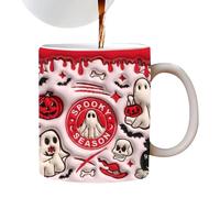 Halloween Ceramic Coffee Mug,Spooky Ghost Pumpkin Mug | Halloween Pumpkin Coffee Cup with Ghost for Water, Whiskey, Beer, Wine, Soup