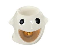 Halloween Ceramic Oil Warmer, Glossy Tealight Holder Base with Top Bowl for Tabletop Mantel Shelf Seasonal Decor Halloween Ceramic Oil Warmer Tealight Holder Top Bowl Tabletop Mantel Shelf Decor Home