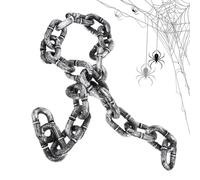 Halloween Chains, 5-Foot Realistic Fake Chain Prop, Spooky Decoration for Indoor Party, Haunted House, Graveyard Scene, Prison Theme, Jail Setup, Creepy Costume Accessory or Display