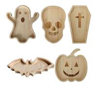 Halloween Charcuterie Board,Wooden Pumpkin Ghost Serving Trays,Funny Cheese Board Charcuterie Platter,Halloween Cheese Wood Platter,Party Serving Platters for Home Party Dinnerware Supplies