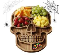 Halloween Charcuterie Board | Wooden Skull Food Platter,Decorative Charcuterie Boards for Picnic Party Buffet Wedding Restaurant Outdoor Holiday Halloween Camping Pool