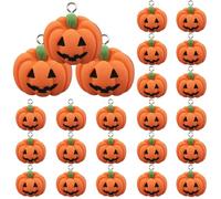 Halloween Charm 24PCS Cute Pumpkin Charm 0.8x0.7" Mini Flatback Resin Charm DIY Fall Charm for Jewelry Making, Keychain, Scrapbook, Phone Case Halloween Pumpkins Halloween Charm for Jewelry Making Fa