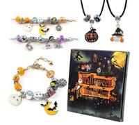 Halloween Charm Bracelet Advent Calendar,20-Day Unique DIY Bracelet Jewelry Countdown Box, Spooky & Fun Halloween Gifts, Hallo/ween Countdown Calendar